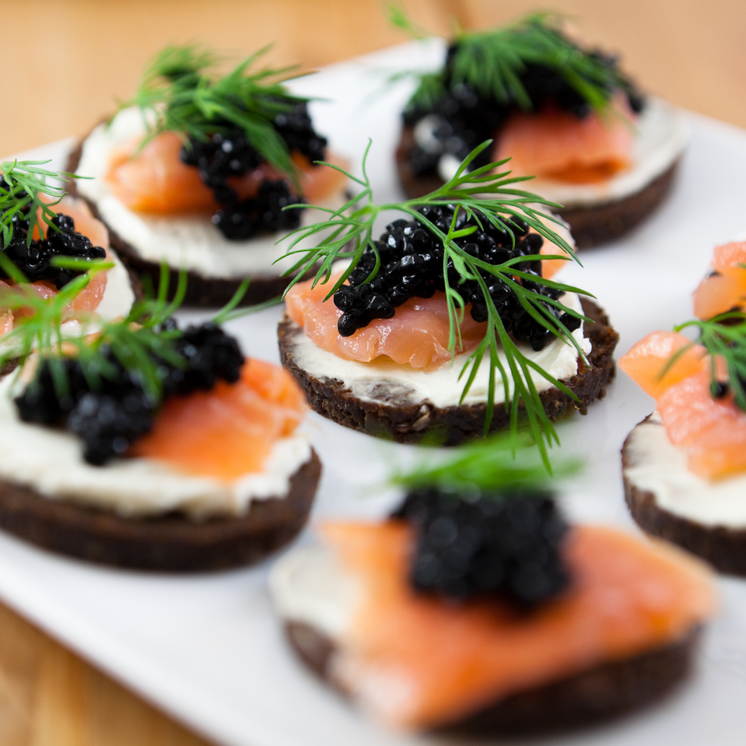 Smoked Salmon Caviar Canapés