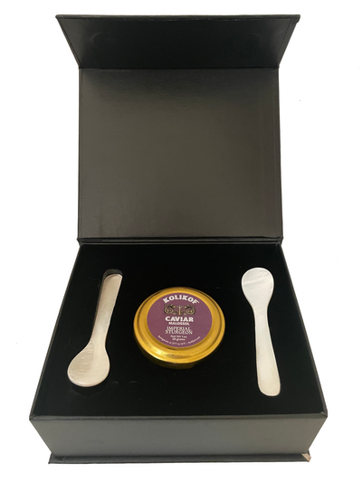 Holiday Caviar Gift - One 28g or 50g Caviar (Gift Box, 2 Spoons & 1 Key)