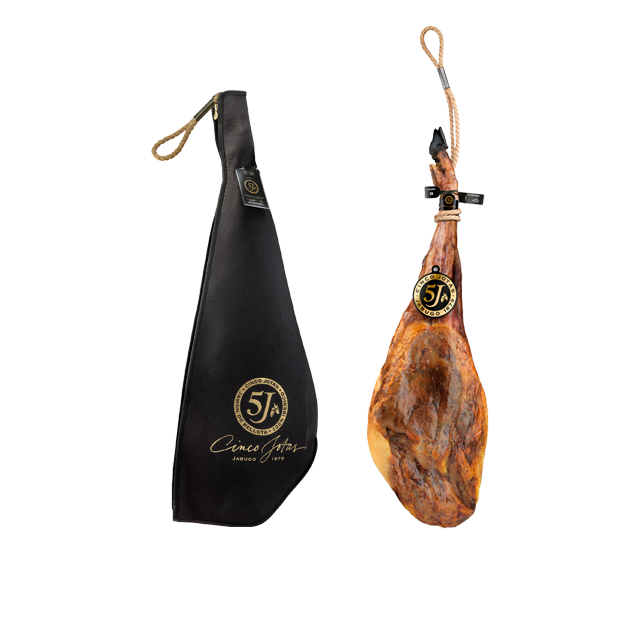 Cinco Jotas 5J - Jamón Cebo de Campo 50% Ibérico, pierna trasera, hueso de corral en 16-18 libras