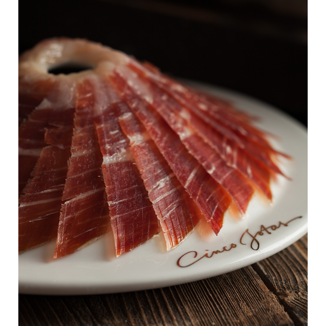 Cinco Jotas 5J - Jamón Cebo de Campo 50% Ibérico, pierna trasera, hueso de corral en 16-18 libras