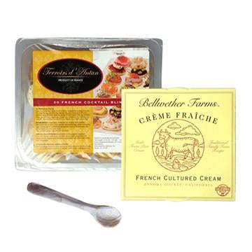 French Cocktail Blinis and Creme Fraiche for Caviar. Buy Online. Ships Overnight.