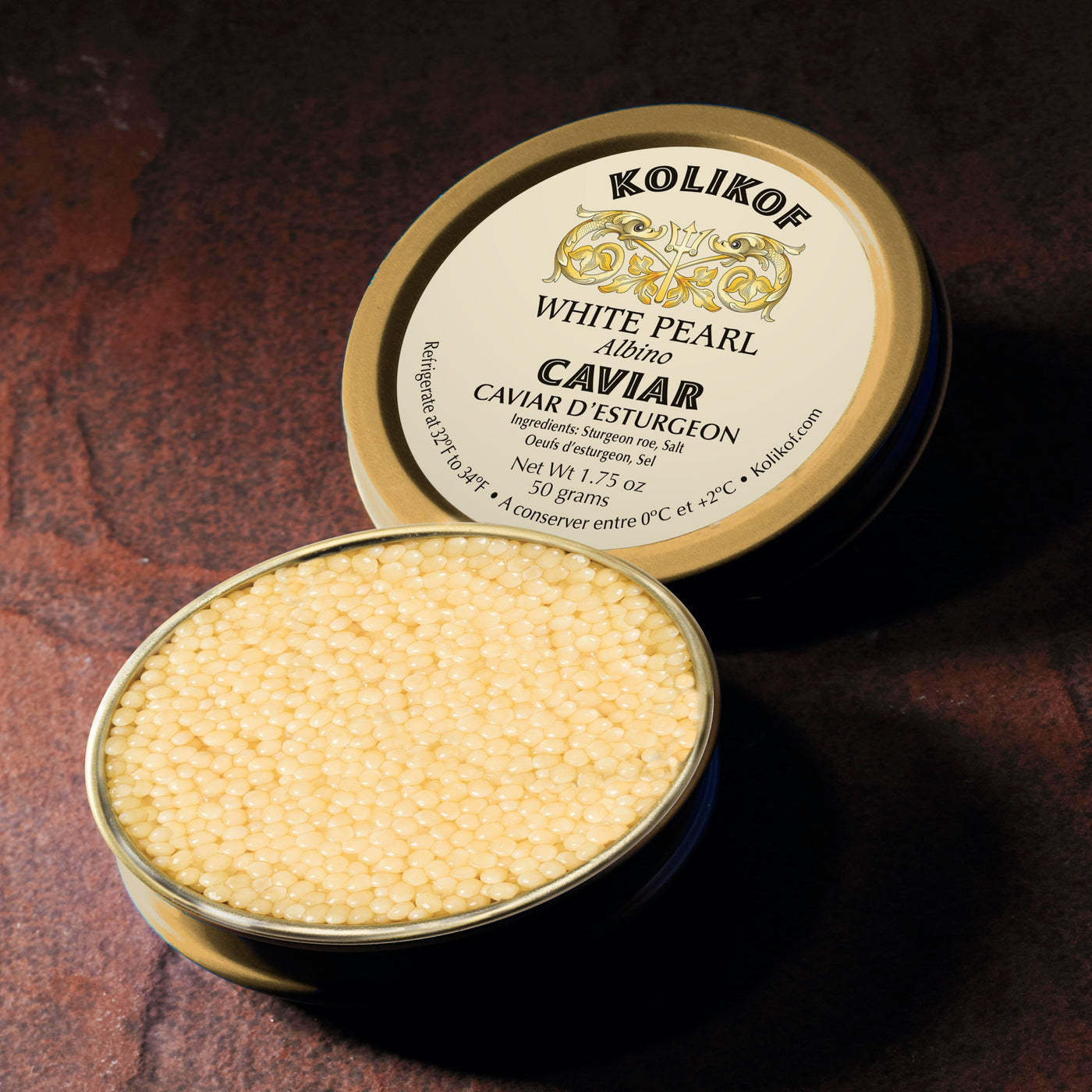 White Albino Caviar is the most expensive rare food. Buy online at Kolikof.com.