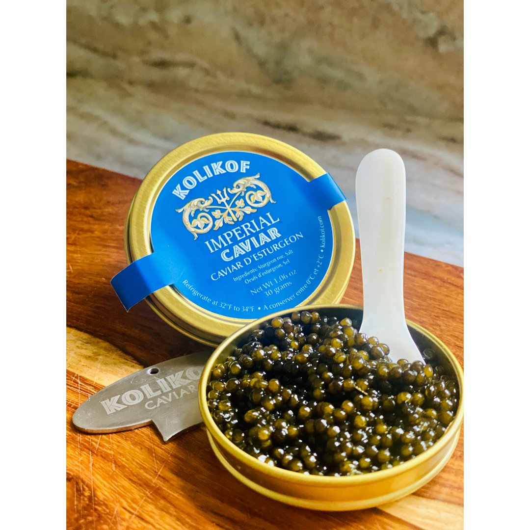 Set de regalo de caviar de esturión Ossetra y Kaluga