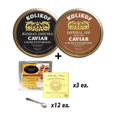 Ossetra & Imperial 000™ Sturgeon Caviar Gift Set (1 kg)