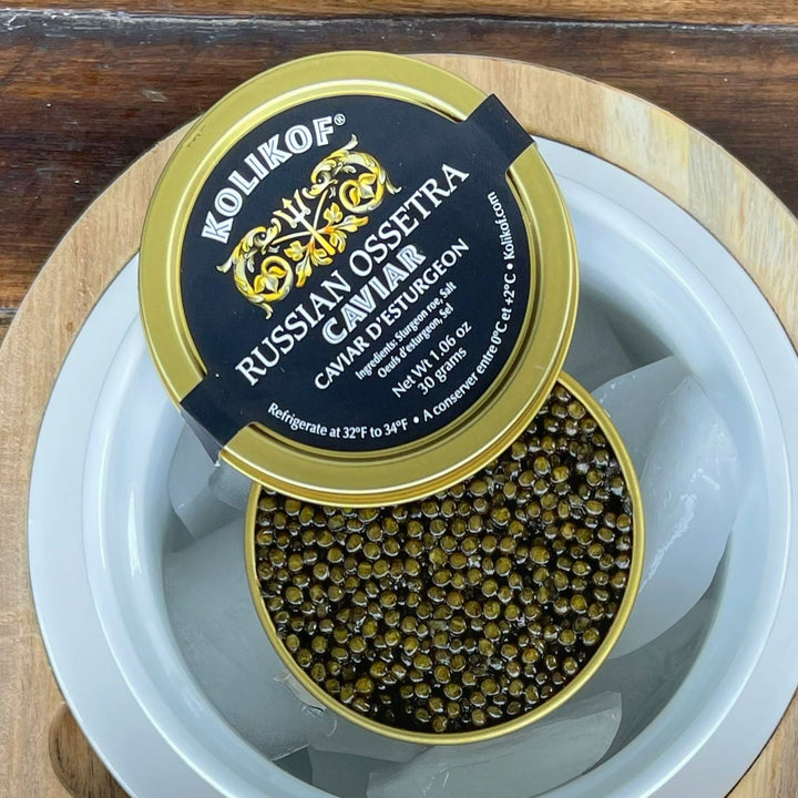 Set de regalo de caviar de esturión Ossetra y Kaluga